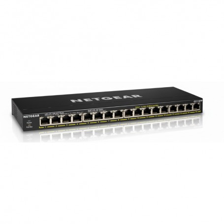 NETGEAR GS316P-100NAS 16-Port PoE-Compliant Unmanaged Ethernet Switch (GS316P-100NAS)