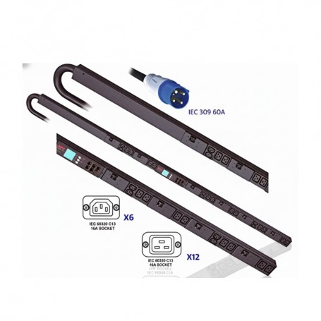 APC AP8866 Metered Rack PDU 17.2kW, 208V, 0U, 6 C13 & 12 C19 (AP8866)