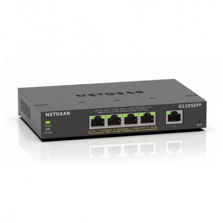 NETGEAR GS305EPP-100NAS 5-Port Gigabit PoE+ Managed Ethernet Switch (GS305EPP-100NAS)