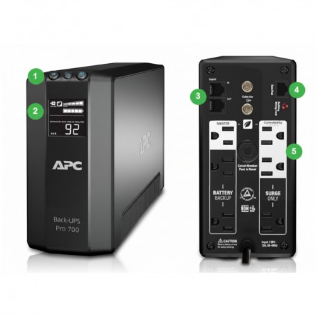 APC BR700G Back-UPS RS LCD 700 Master Control 420 Watt 700 VA Uninterruptible Power Supply (BR700G)