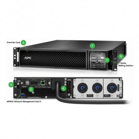 APC SRT3000RMXLT-NC Smart-UPS On-Line 3000VA Rack 2U 208V (SRT3000RMXLT-NC)