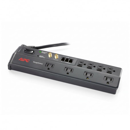 APC P8VT3 Surge Protector 8 Outlets with Coax & Phone Protection (P8VT3)