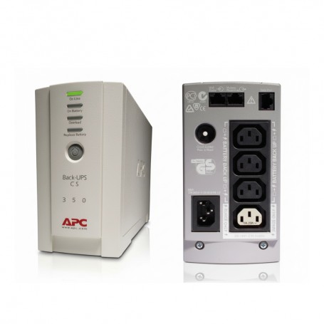 APC BK350EI Back-UPS 350VA 230V Tower, 4x C13 Outlets (BK350EI)
