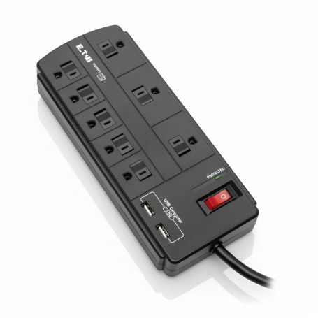 Eaton Tripp Lite TLP88USBB 8-Outlet Surge Protector 1200 Joules (TLP88USBB)