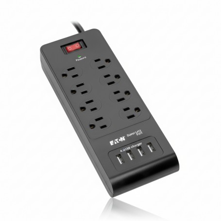 Eaton Tripp Lite TLP864USBB Surge Protector 8 Outlets, 4 USB-A (TLP864USBB)