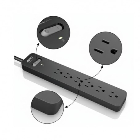 APC PE63 6-Outlet Surge Protector with 1080 Joules (PE63)