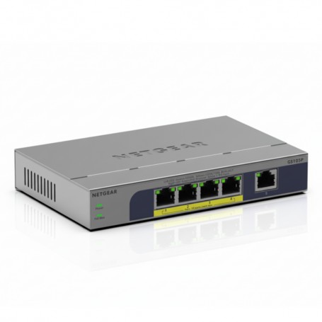 NETGEAR GS105P-300NAS 5 Port Gigabit Unmanaged PoE+ Ethernet Switch (GS105P-300NAS)