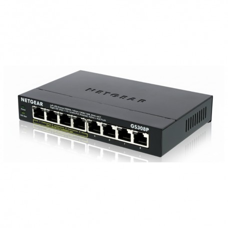 Netgear GS308P-100NAS 8-Port Gigabit PoE-Compliant Unmanaged Switch (GS308P-100NAS)