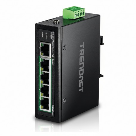 TRENDnet TI-PE50 5-Port Industrial Fast Ethernet PoE+ DIN-Rail Switch (TI-PE50)
