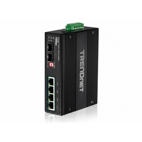 TRENDnet TI-UPG62 6-Port Industrial Gigabit Ultra PoE DIN-Rail Switch (TI-UPG62)