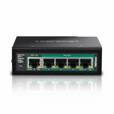 TRENDnet TI-B541 5-Port Industrial PoE+ Switch, Gigabit Metal Housing (TI-B541)