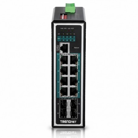 TRENDnet TI-PG1284I 12-Port Industrial Gigabit PoE+ Managed Switch (TI-PG1284I)