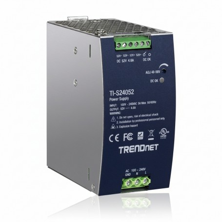 TRENDnet TI-S24052 240W, 52V DC, 4.61A AC to DC DIN-Rail Power Supply (TI-S24052)