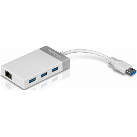 TRENDnet TU3-ETGH3 USB 3.0 to Gigabit Ethernet Adapter 3 Port Hub (TU3-ETGH3)