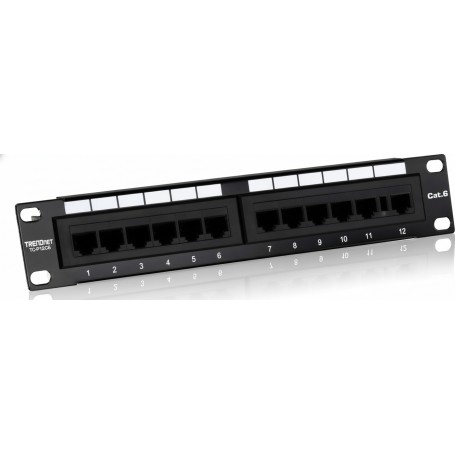 TRENDnet TC-P12C6 12-Port Cat6 Unshielded Patch Panel (10" wide) (TC-P12C6)