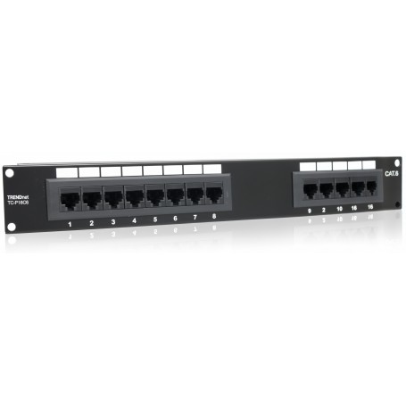 TRENDnet TC-P16C6 Cat6 16-Port Unshielded Patch Panel (TC-P16C6)