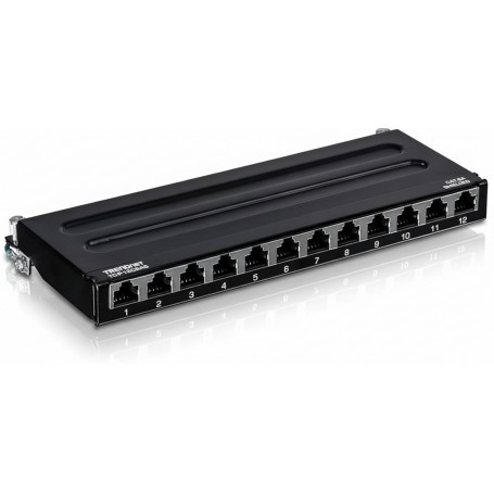 TRENDnet TC-P12C6AS 12-Port Cat6A Shielded Wall Mount Patch Panel (TC-P12C6AS)