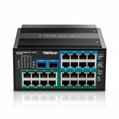 TRENDnet TI-PG262 26-Port Industrial Gigabit PoE+ DIN-Rail Switch (TI-PG262)