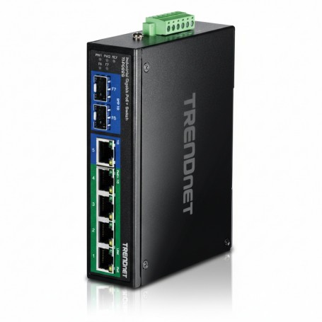 TRENDnet TI-PG62B 6-Port Industrial Gigabit PoE+ DIN-Rail Switch (TI-PG62B)