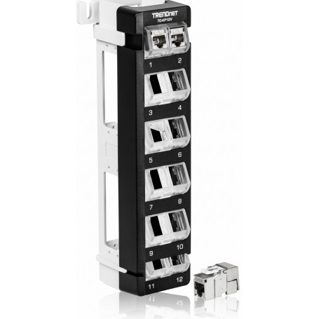 TRENDnet TC-KP12V 12-Port Blank Angled Wall Mount Keystone Patch Panel (TC-KP12V)