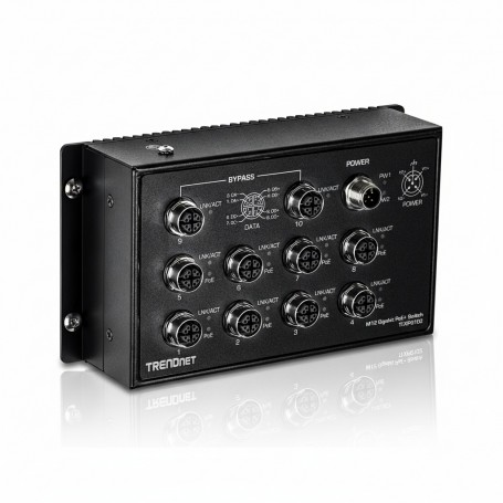 TRENDnet TI-XPG102 10-Port Industrial M12 Gigabit PoE+ Ethernet Switch (TI-XPG102)