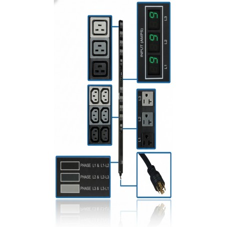 Eaton Tripp Lite PDU3MV6L2120 3 Phase Metered PDU 5.7kW 48 Outlet (PDU3MV6L2120)