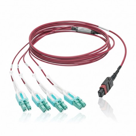 Eaton N845-01M-8L-MG Tripp Lite 40G MTP/MPO to LC OM4 Fiber Optic Fan-Out Cable (N845-01M-8L-MG)