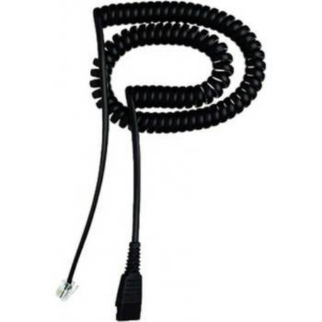 Jabra 8800-01-37 QD to RJ10 Coiled Bottom Cord (8800-01-37)