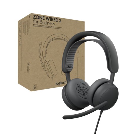 Logitech 981-001611 Zone Wired 2 Headset UC Version Graphite (981-001611)