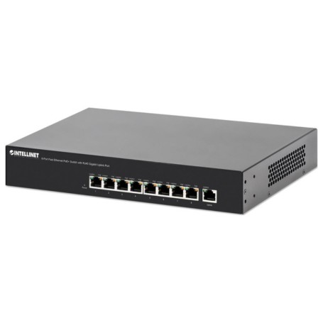 Intellinet 560764 9-Port Fast Ethernet PoE Switch with Gigabit Uplink (560764)