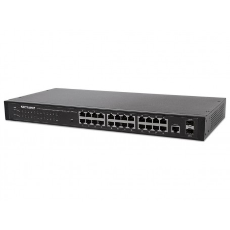 Intellinet 560917 24-Port Web-Managed Gigabit Switch with 2 SFP Ports (560917)