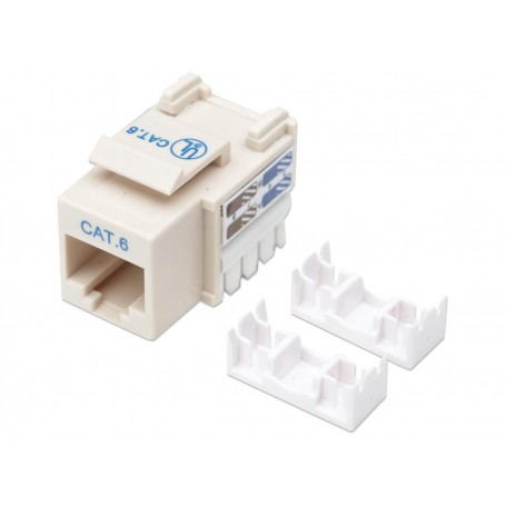 Intellinet 210607 Cat6 Keystone Jack, UTP, Punch-Down, Ivory (210607)