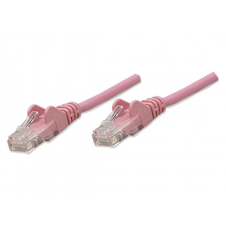 Intellinet 453127 Cat5e UTP Network Patch Cable, 50 ft (15.2 m), Pink (453127)