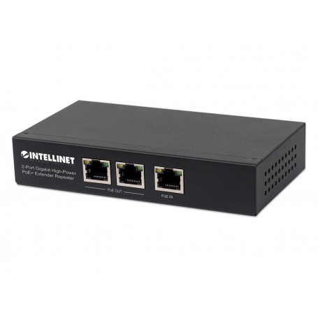 Intellinet 561266 2-Port High-Power PoE+ Extender Repeater (561266)