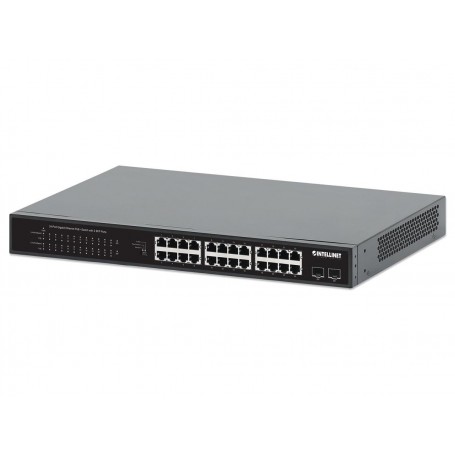 INTELLINET 561891 24-Port Gigabit Ethernet PoE+ Switch with 2 SFP Ports (561891)