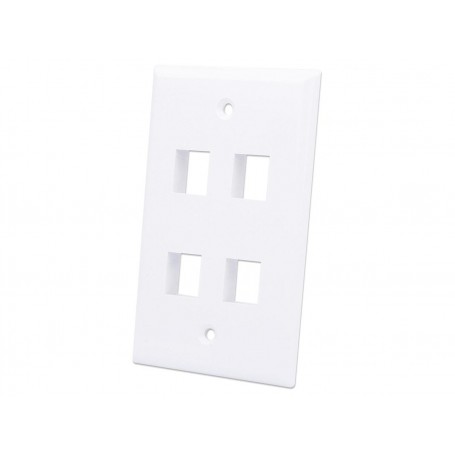 INTELLINET 772440 4-Outlet Keystone Wall Plate (772440)
