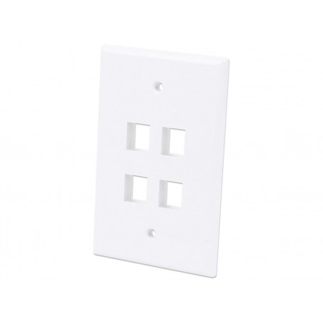 INTELLINET 772549 4-Outlet Oversized Keystone Wall Plate (772549)