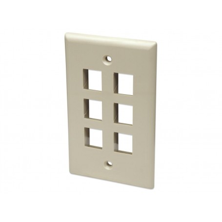 INTELLINET 162968 6-Outlet Keystone Wall Plate (162968)