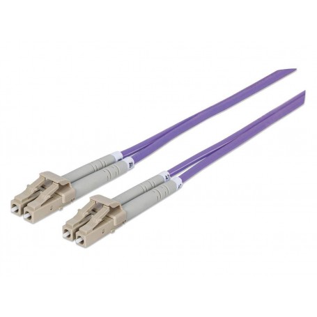 Intellinet 750882 Fiber Optic Patch Cable OM4 LC to LC Duplex Multimode Violet (750882)