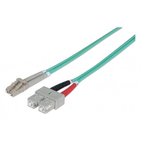 Intellinet 750158 Fiber Optic Patch Cable OM3 LC to SC Duplex Multimode (750158)