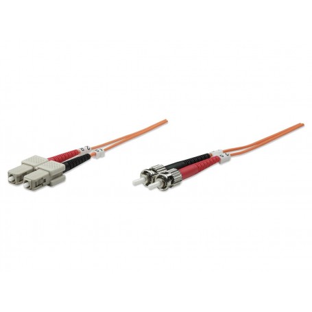 Intellinet 510349  Fiber Optic Patch Cable Orange OM1 ST to SC Duplex Multimode (510349)