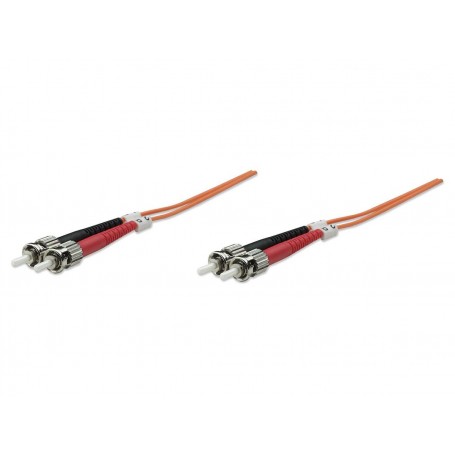 Intellinet 511216 Fiber Optic Patch Cable Orange Duplex Multimode OM1 ST to ST (511216)
