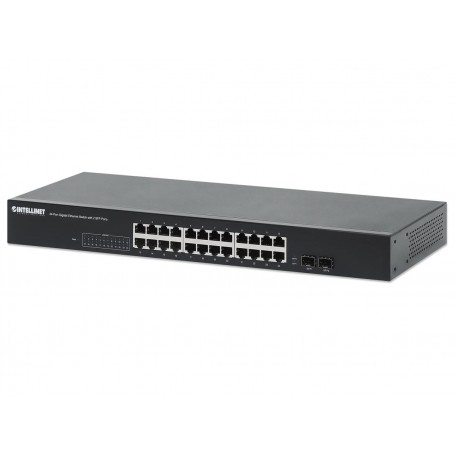 INTELLINET 561877 24-Port Gigabit Ethernet Switch with 2 SFP Ports (561877)
