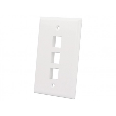 INTELLINET 772488 3-Outlet Keystone Wall Plate (772488)