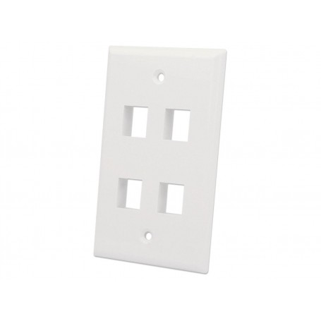 INTELLINET 772495 4-Outlet Keystone Wall Plate (772495)