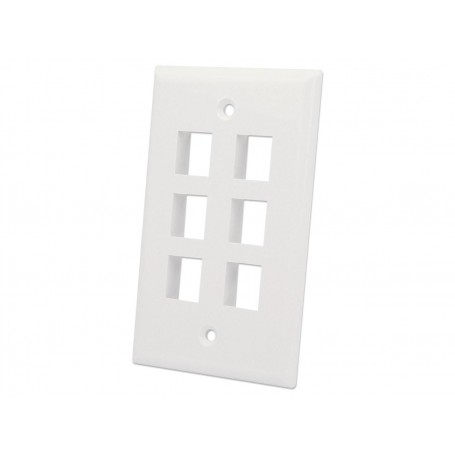 INTELLINET 772501 6-Outlet Keystone Wall Plate (772501)