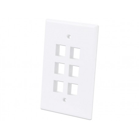 INTELLINET 772556 6-Outlet Oversized Keystone Wall Plate (772556 )