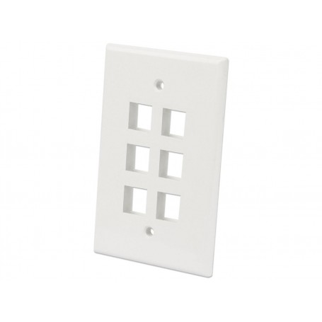 INTELLINET 772600 6-Outlet Oversized Keystone Wall Plate (772600)