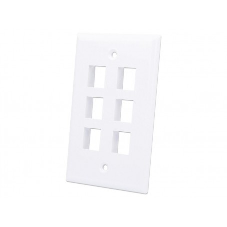 INTELLINET 772457 6-Outlet Keystone Wall Plate (772457)
