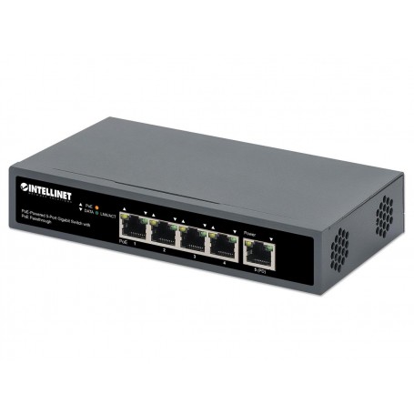 INTELLINET 561808 PoE-Powered 5-Port Gigabit Switch with PoE Passthrough (561808)